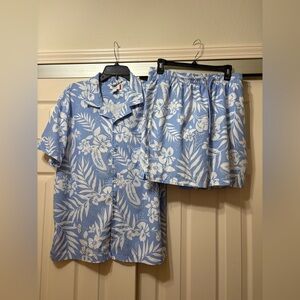 Men’s Large Hawaiin Shirt and Swim Trunk Set